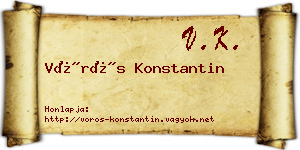 Vörös Konstantin névjegykártya